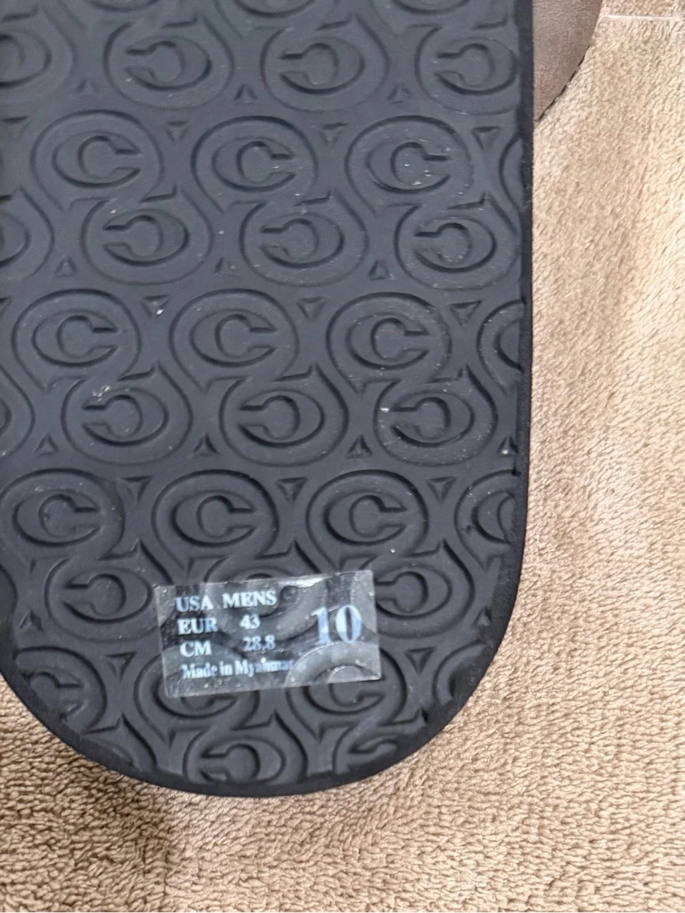 Cobian Men's Black and Brown Flip Flop Sandals